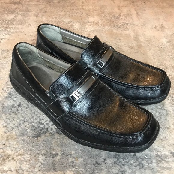 Calvin Klein Men’s Size 10 M “Stephen“ Black Leather Slip On Loafers - Picture 1 of 7